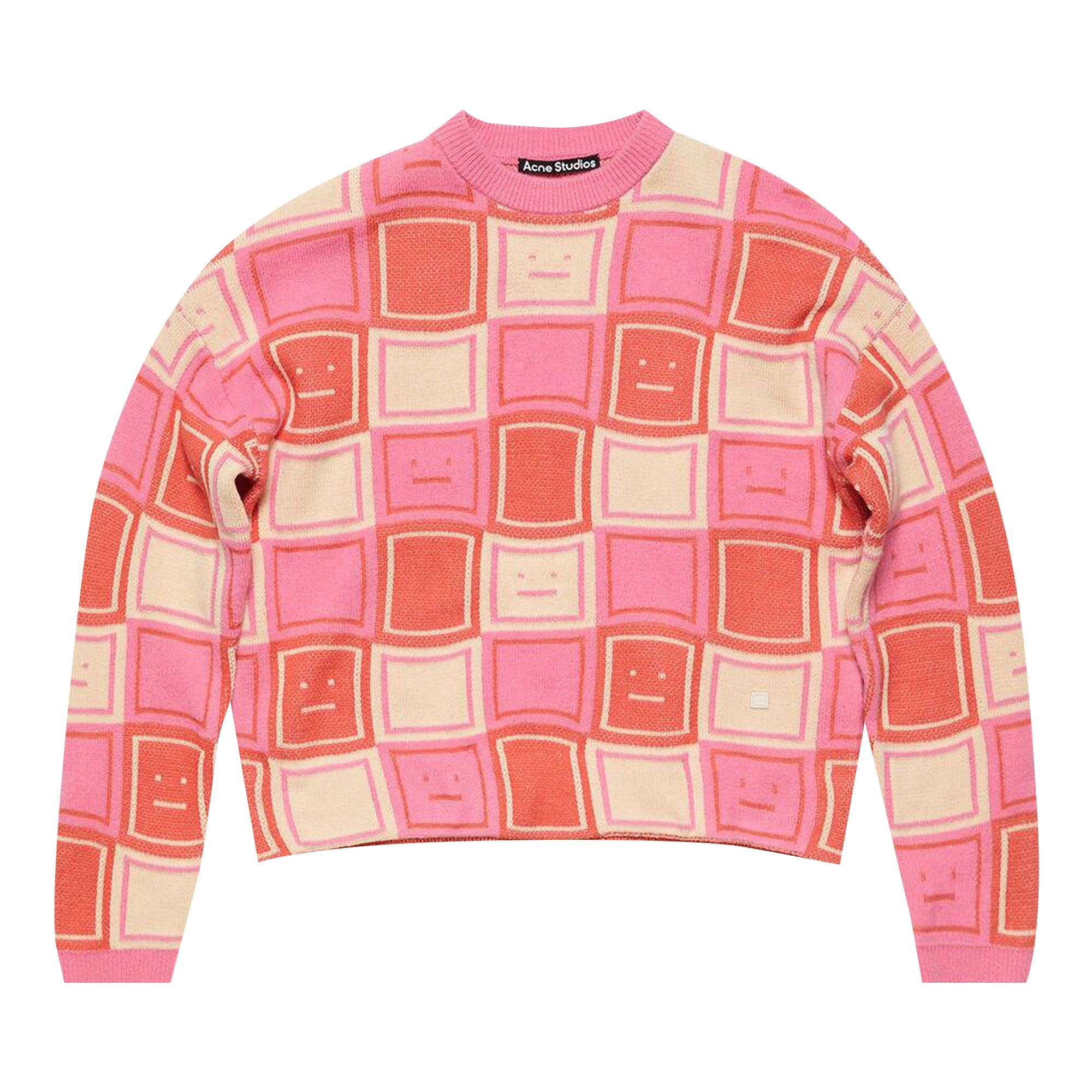 Buy Acne Studios Jacquard Crewneck Jumper 'Rusty Orange/Tango Pink