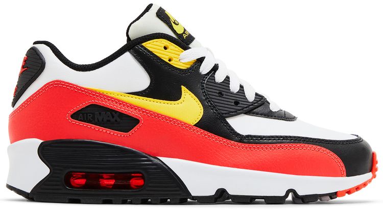 Nike Air Max 90 Leather GS Chrome Yellow Black Crimson