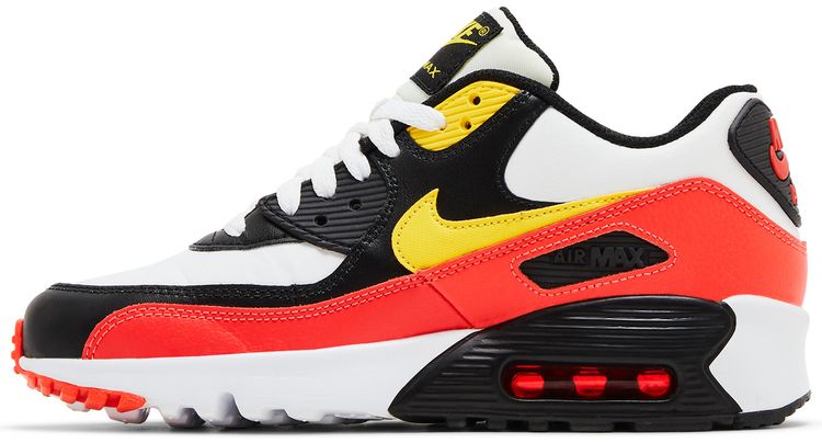 Nike Air Max 90 Leather GS Chrome Yellow Black Crimson