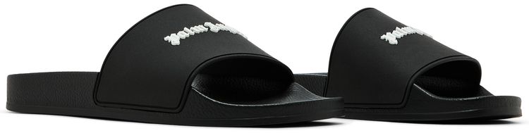 Palm Angels Classic Logo Pool Slider Black White