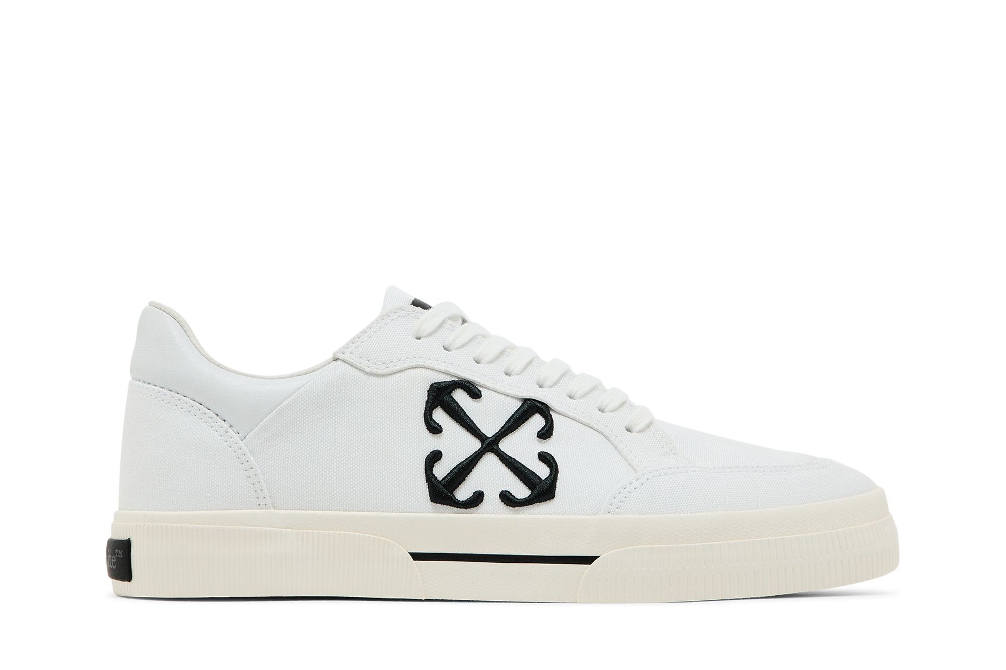 Buy Off-White New Low Vulcanized 'White Black' - OMIA293C99FAB001