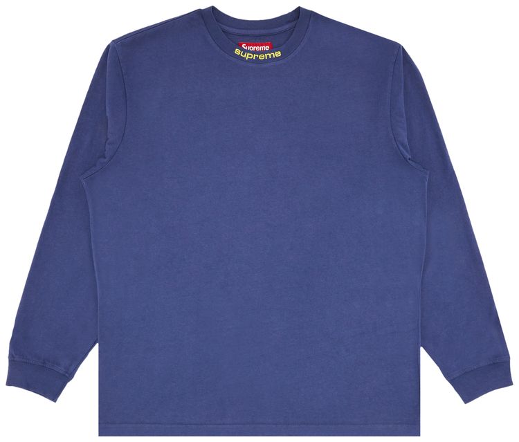 Supreme Embroidered Collar Long Sleeve Top Navy