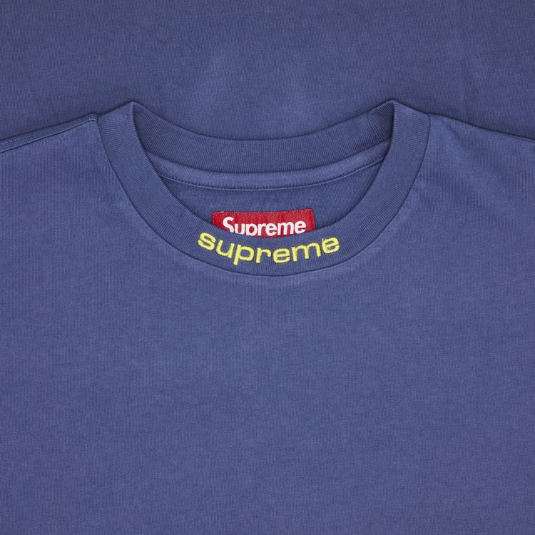 Supreme Embroidered Collar Long Sleeve Top Navy