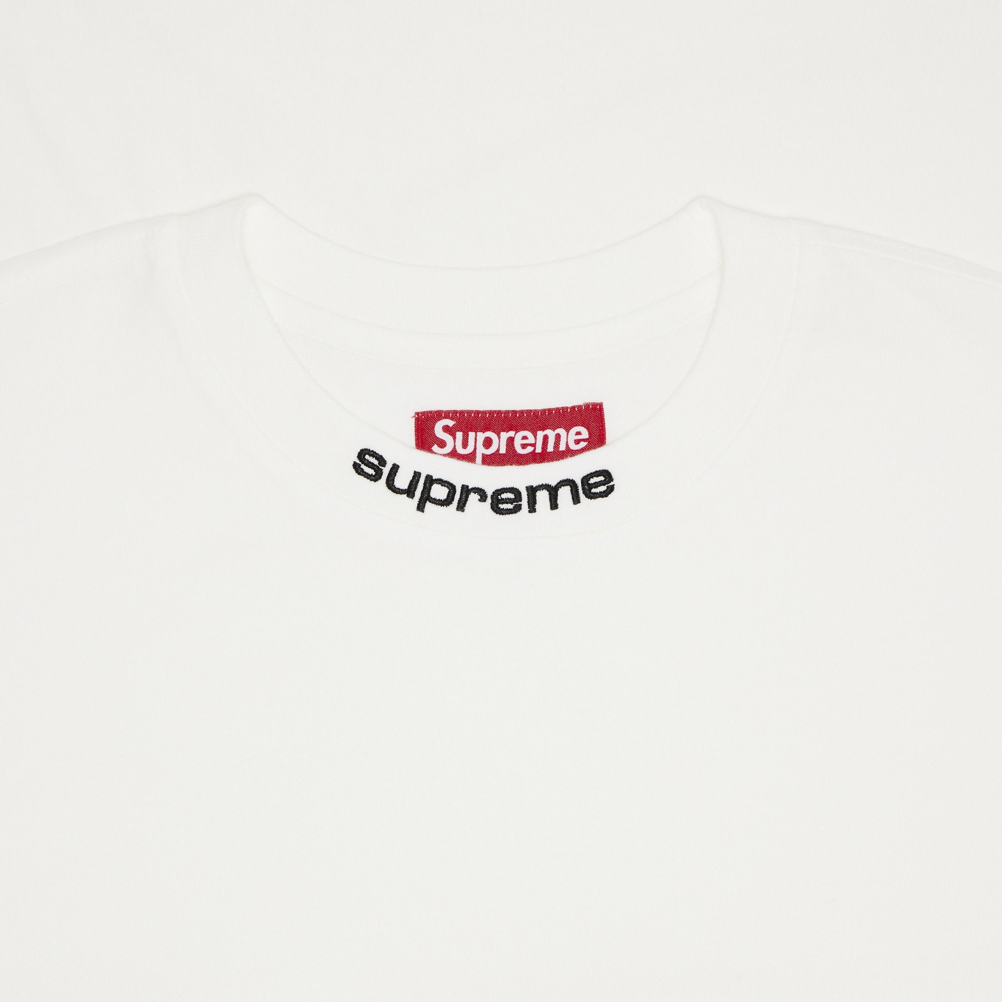 激安価格の Buy Supreme 'White Top Long-Sleeve Collar Embroidered トップス