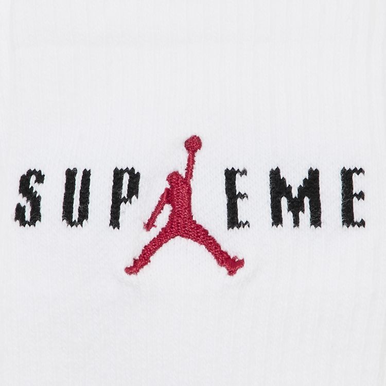 Supreme x Jordan Crew Socks 2 Pack White