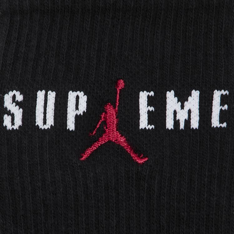 Supreme x Jordan Crew Socks 2 Pack Black