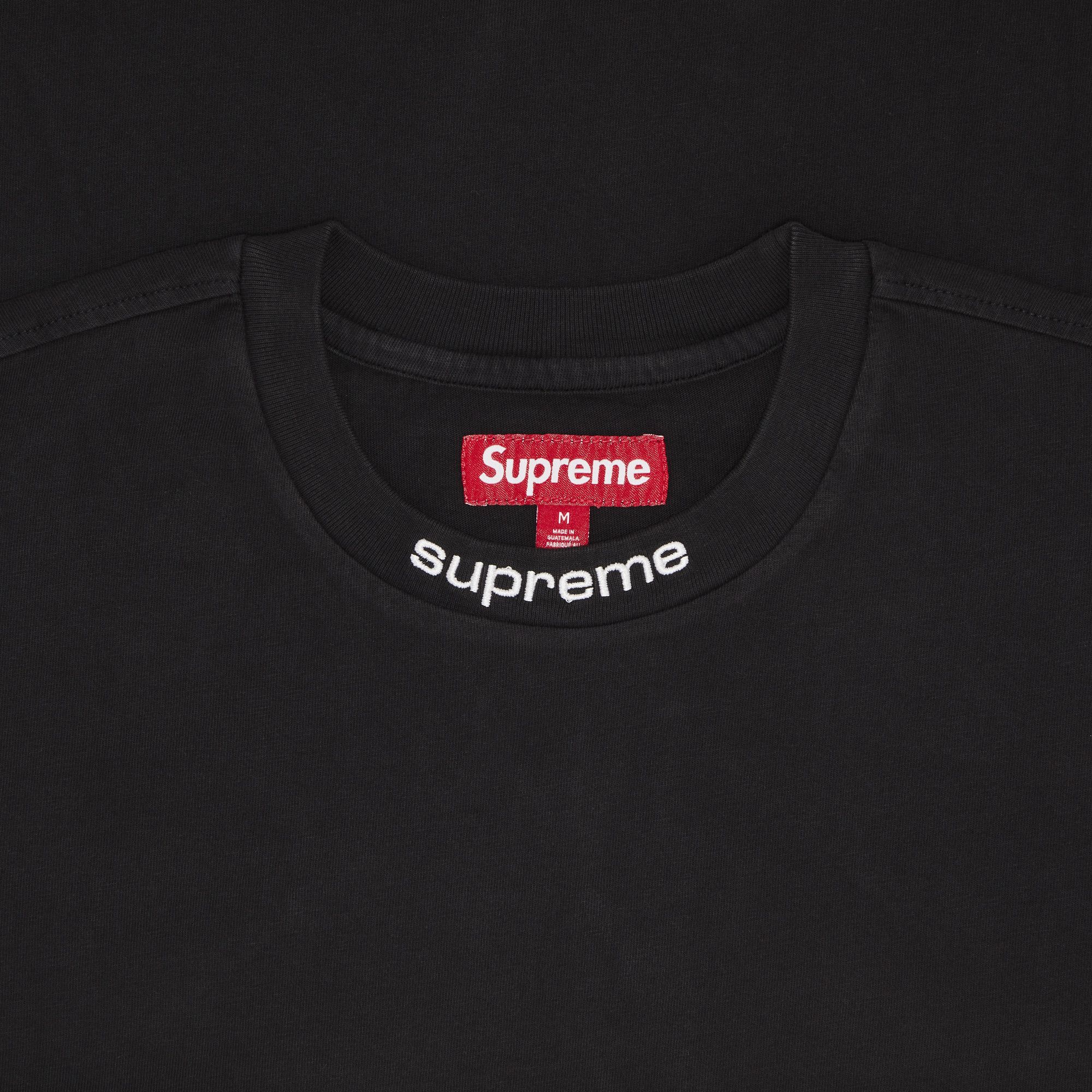Size xl Supreme Embroidered Collar Long-Sleeve Top 'Black'