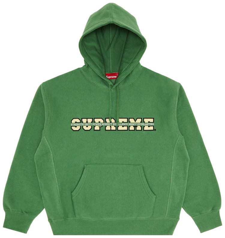 Supreme Collegiate Acronym Hooded Sweatshirt Dusty Green