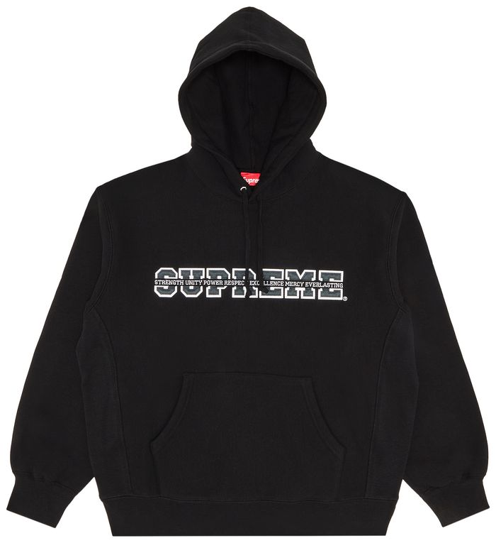 Buy Supreme Collegiate Acronym Hooded Sweatshirt #39 Black #39 FW24SW6