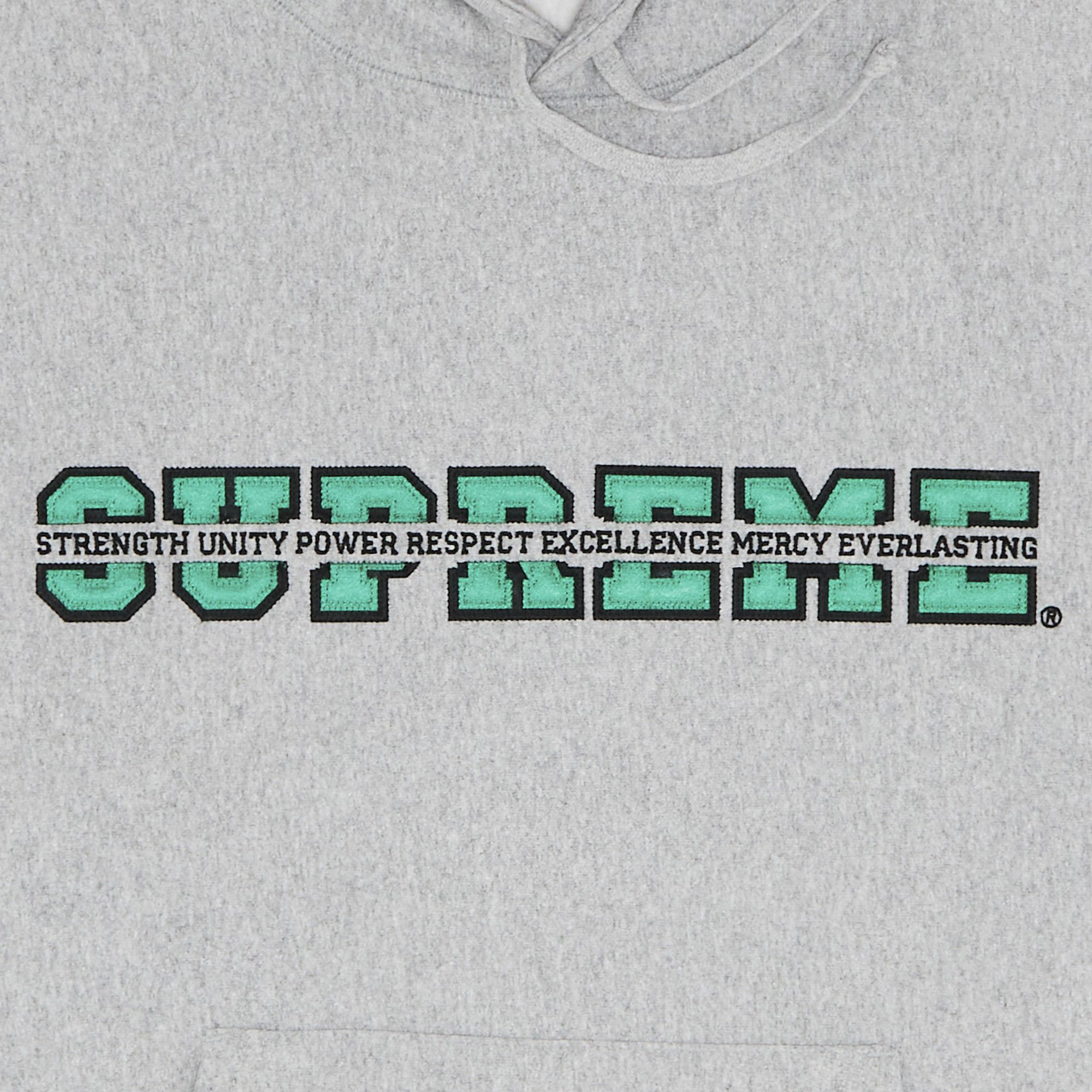 Size xl Supreme Collegiate Acronym Hooded Sweatshirt 'Heather Grey'