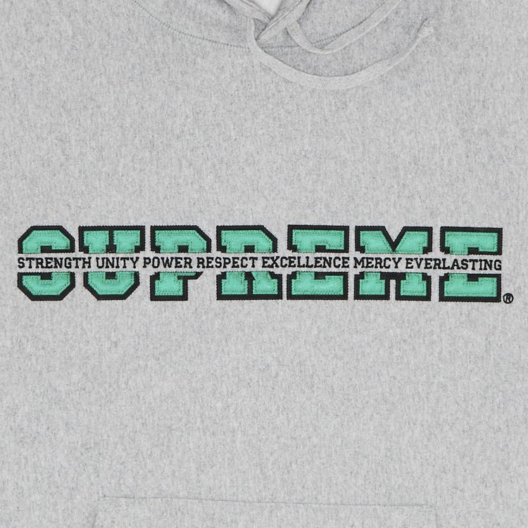 Supreme Collegiate Acronym Hooded Sweatshirt Heather Grey