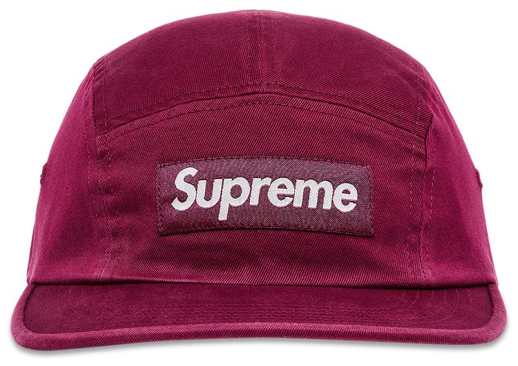 Supreme Washed Chino Twill Camp Cap Cranberry