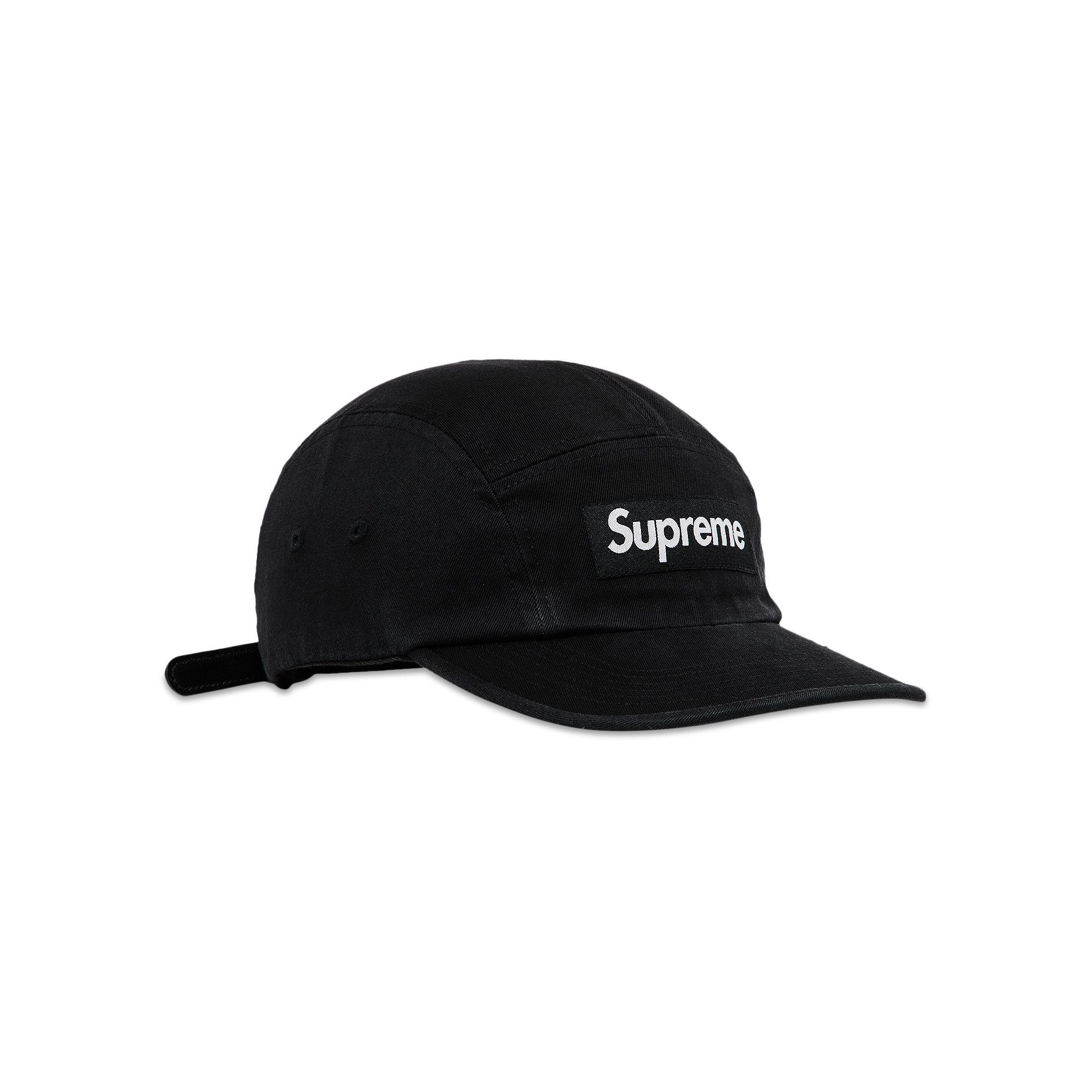 Buy Supreme Washed Chino Twill Camp Cap 'Black' - FW24H7
