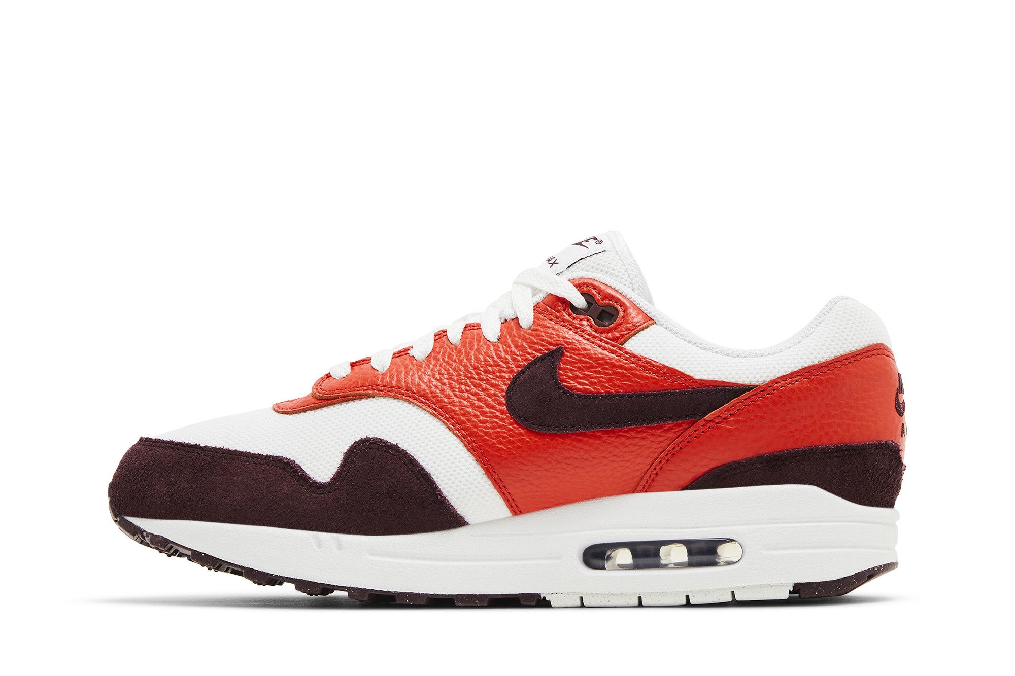 burgundy and white air max 1