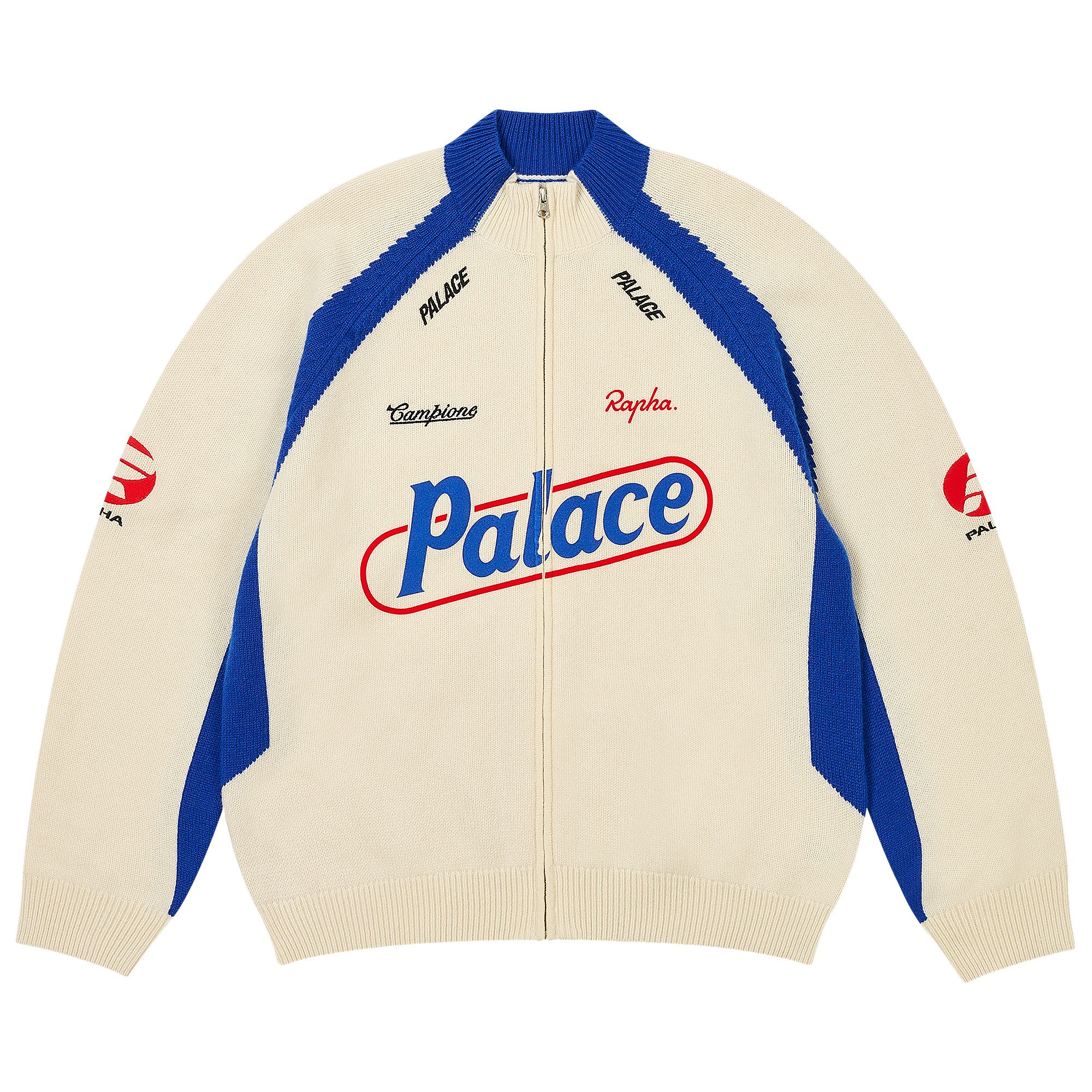 Buy Palace Rapha Zip Knit 'White' - P27KW017 | GOAT