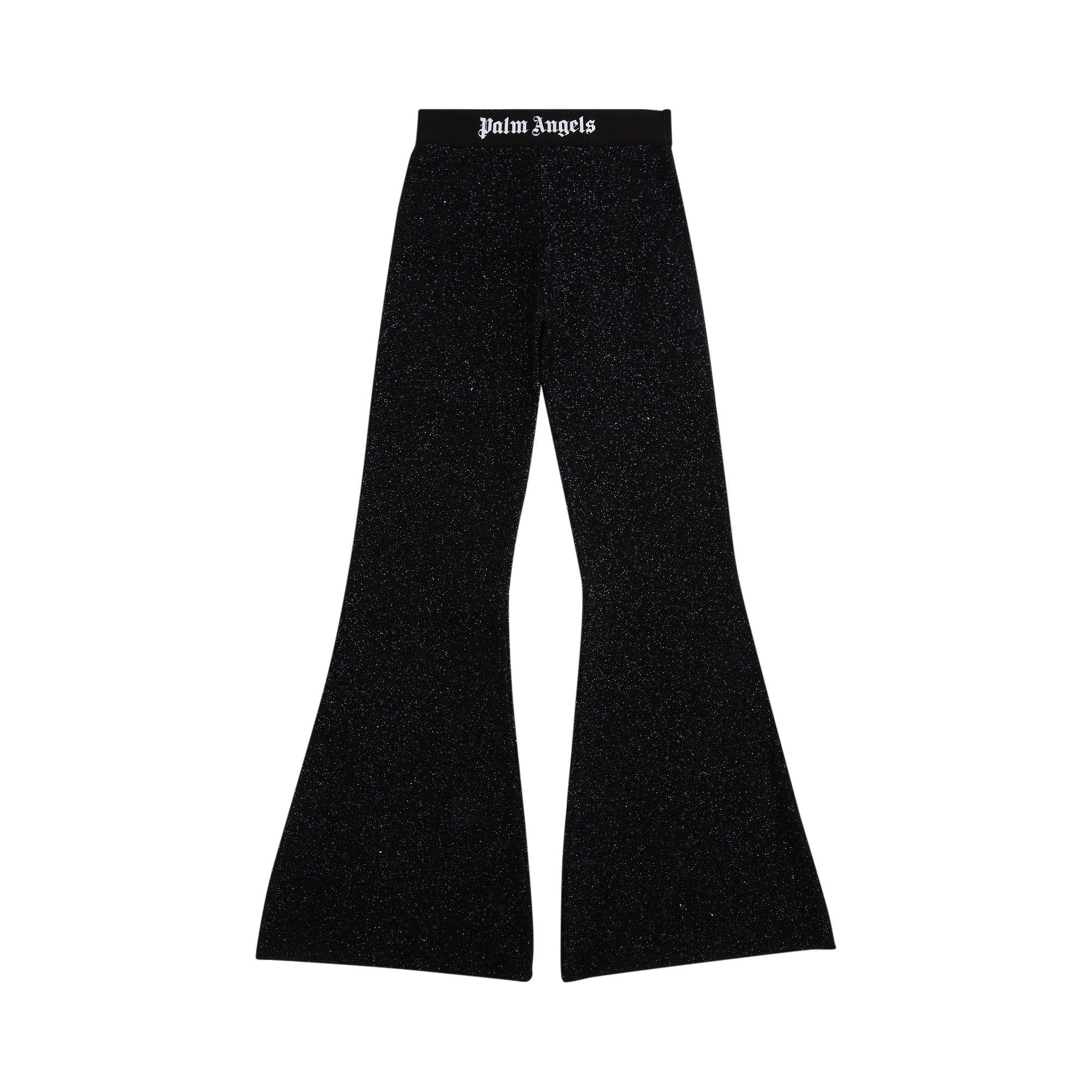 パンツ PALM ANGELS 'Logo Tape' pants Black PWHG021F24KNI0011010 Buy Palm Angels Logo Tape Lurex Pants 'Black/Black