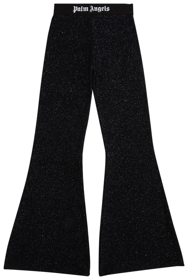Palm Angels Logo Tape Lurex Pants BlackBlack