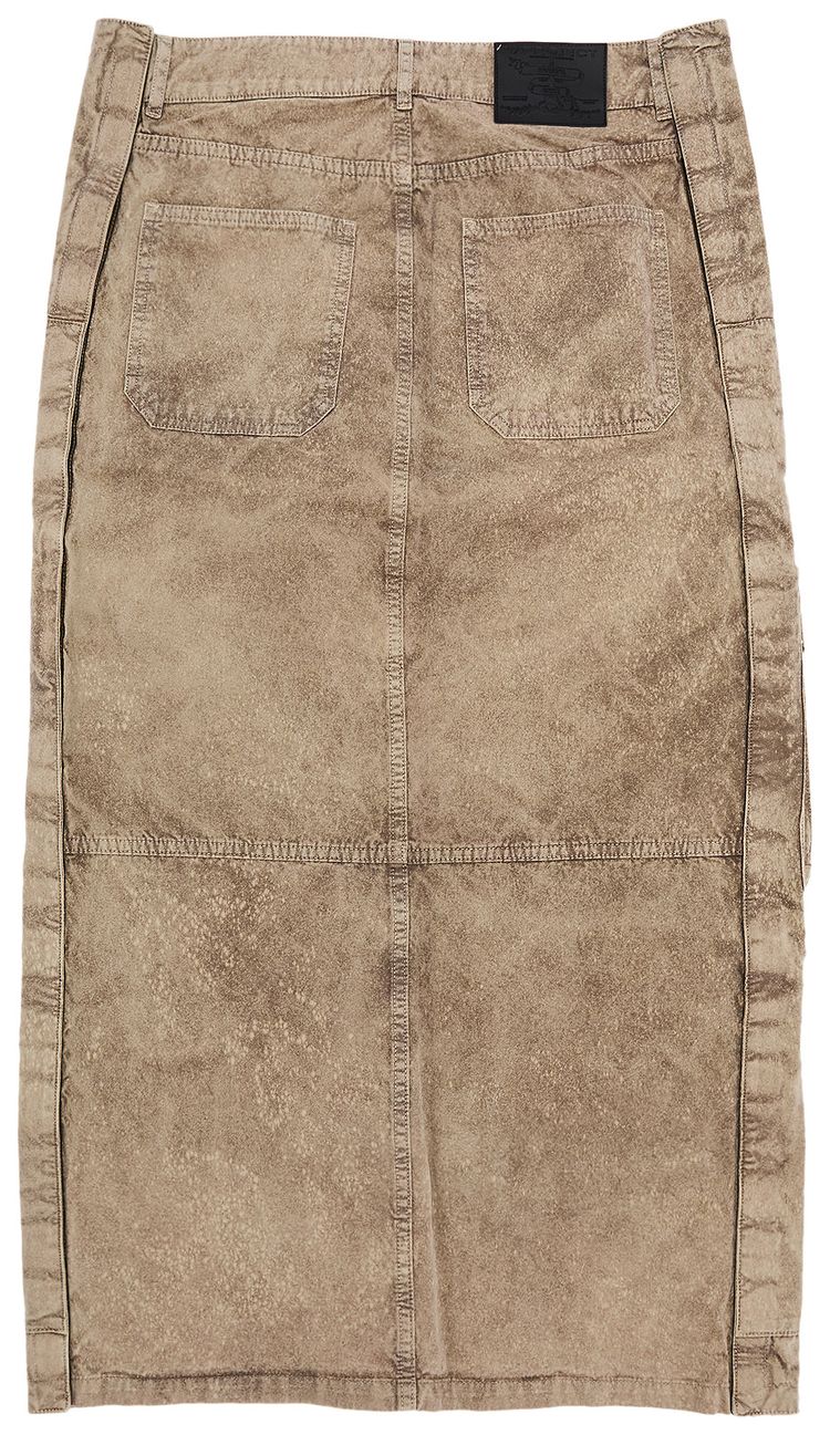 YProject Velcro Cargo Long Skirt Washed Khaki