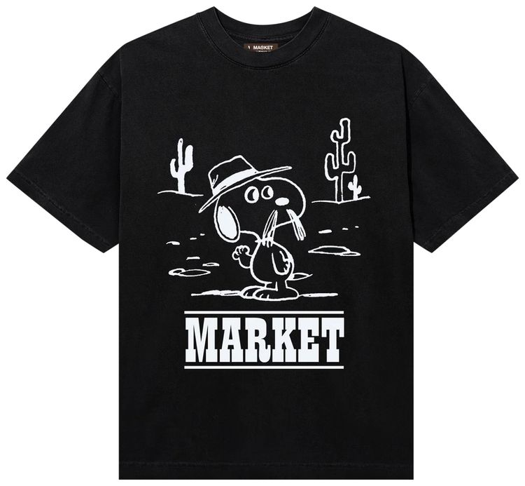 Market Peanuts Needles T Shirt Washed Black