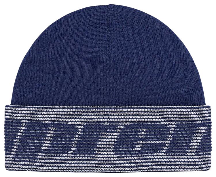 Supreme Reflective Jacquard Beanie Navy