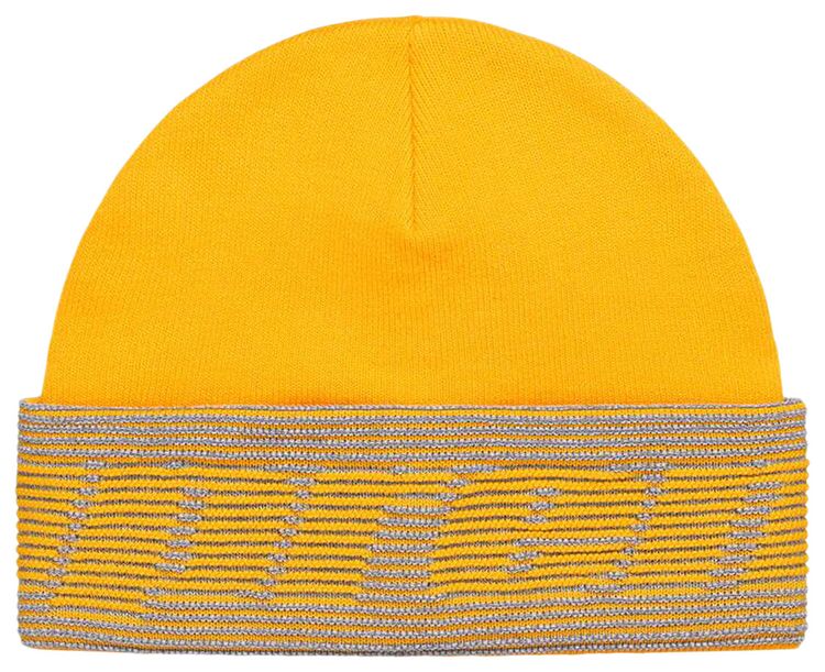 Supreme Reflective Jacquard Beanie Mustard