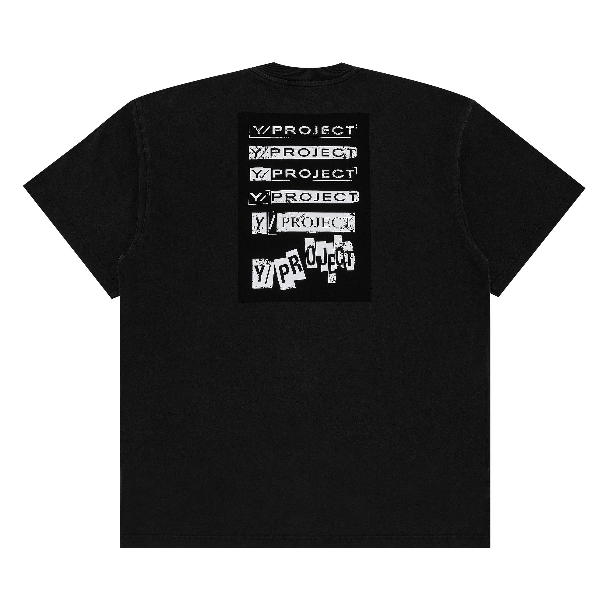 Buy Y/Project Rock Band Print Pinched Logo T-Shirt 'Vintage Black