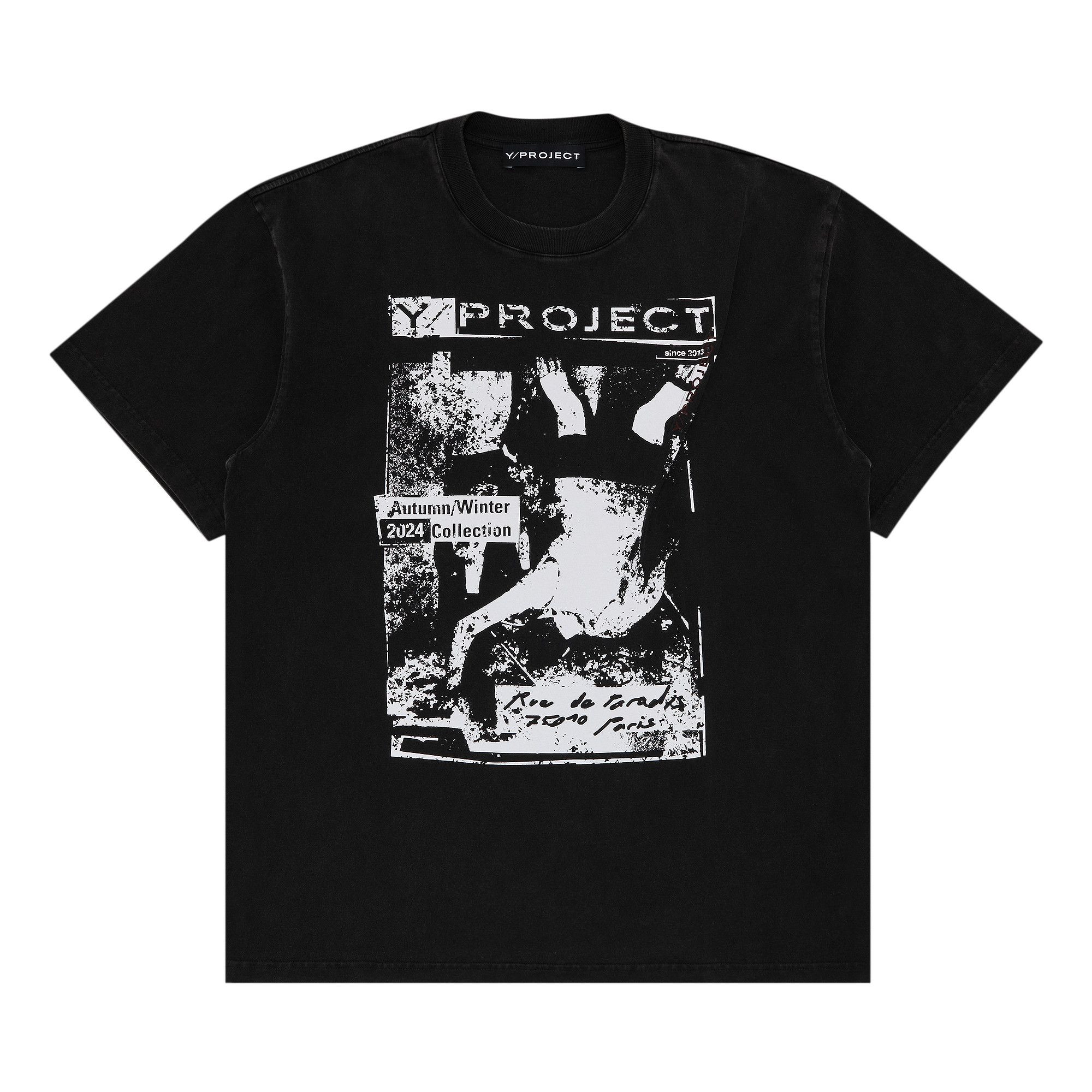 Buy Y/Project Rock Band Print Pinched Logo T-Shirt 'Vintage Black
