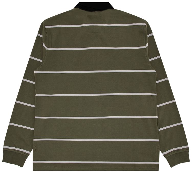 YProject Double Collar Snap Off Rugby Polo KhakiRedBlack