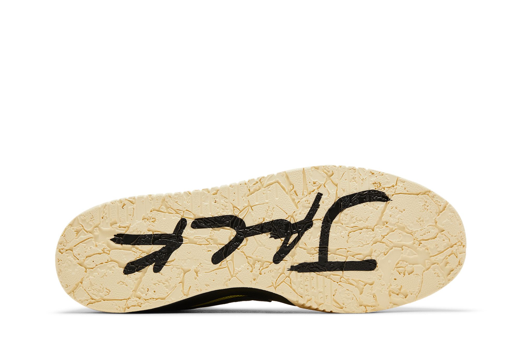 Imagem da sola do tênis Travis Scott x Jordan Jack TR 'Bright Cactus'.