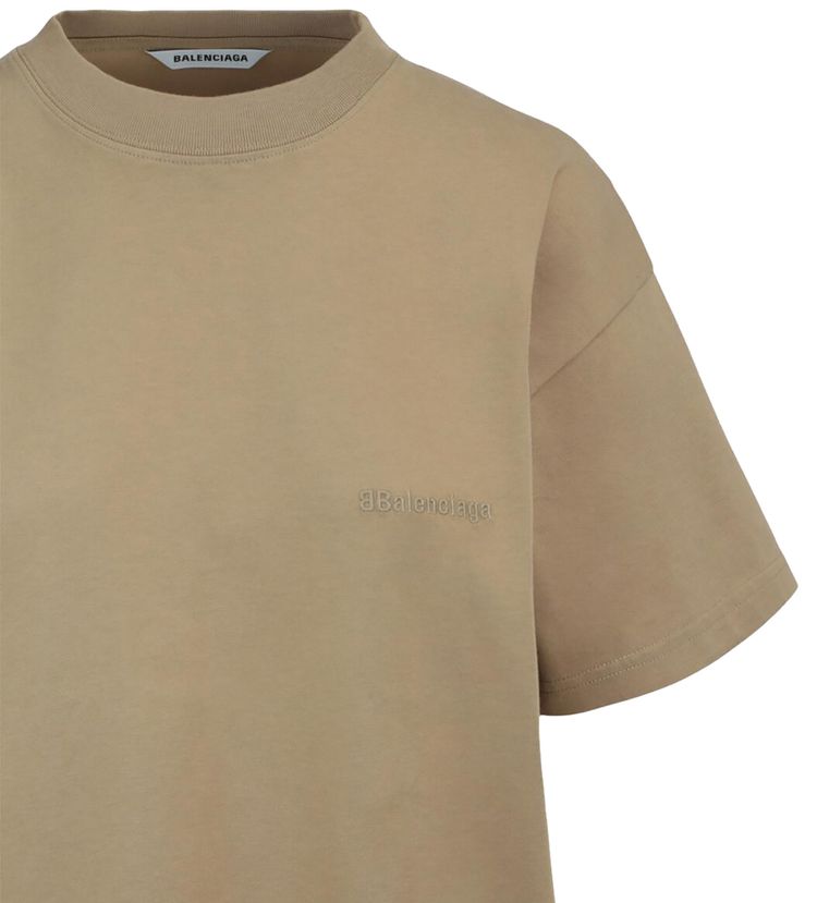 Balenciaga Logo T Shirt Oat