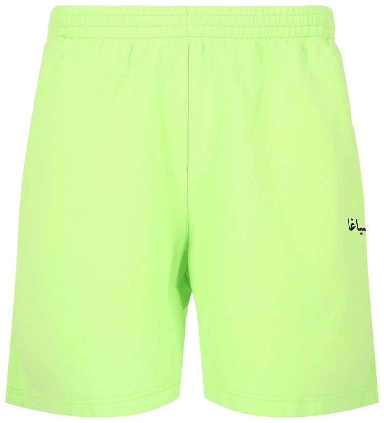 Balenciaga Sweat Shorts Green FluorescentBlack
