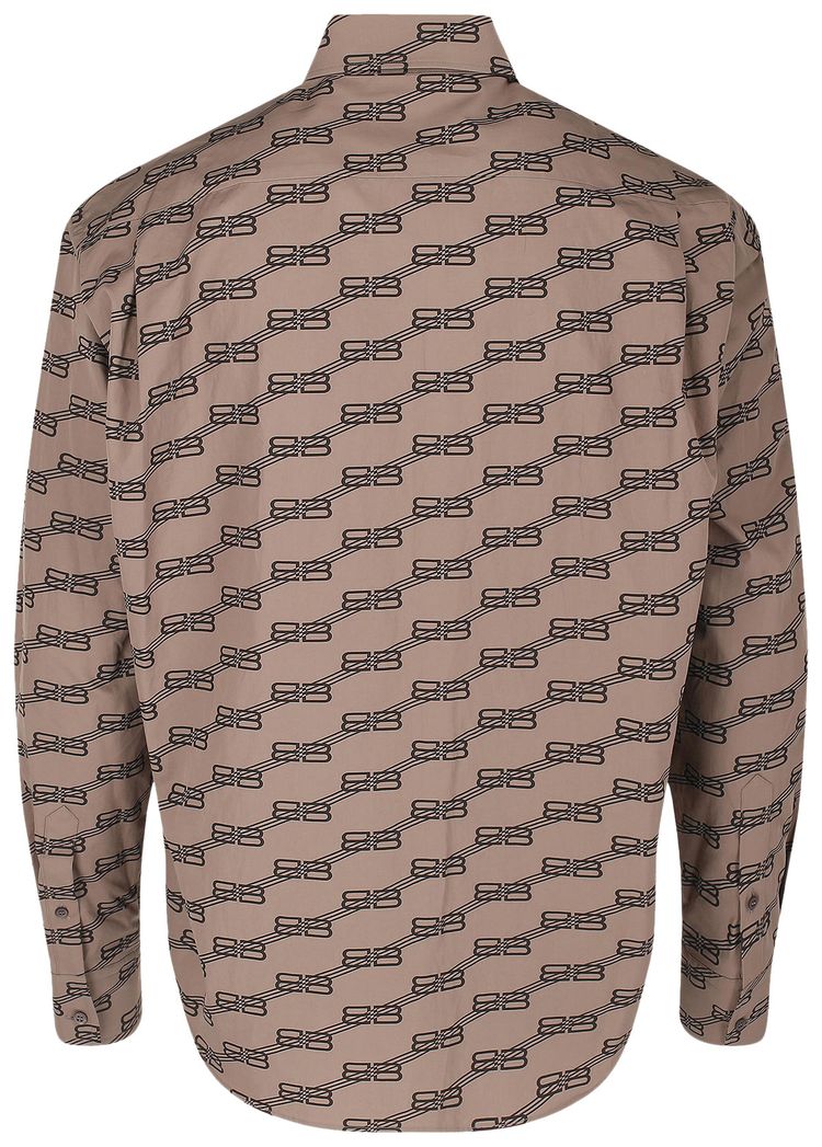 Balenciaga Monogram Long Sleeve Shirt Beige