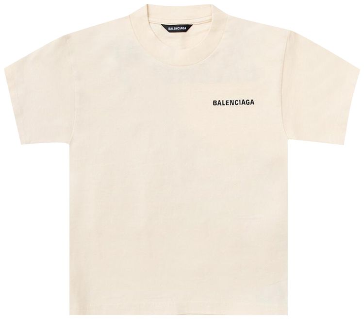 Balenciaga Kids Short Sleeve T Shirt Beige