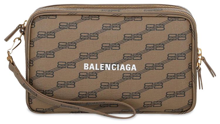 Balenciaga Signature BB Monogram Pouch Beige
