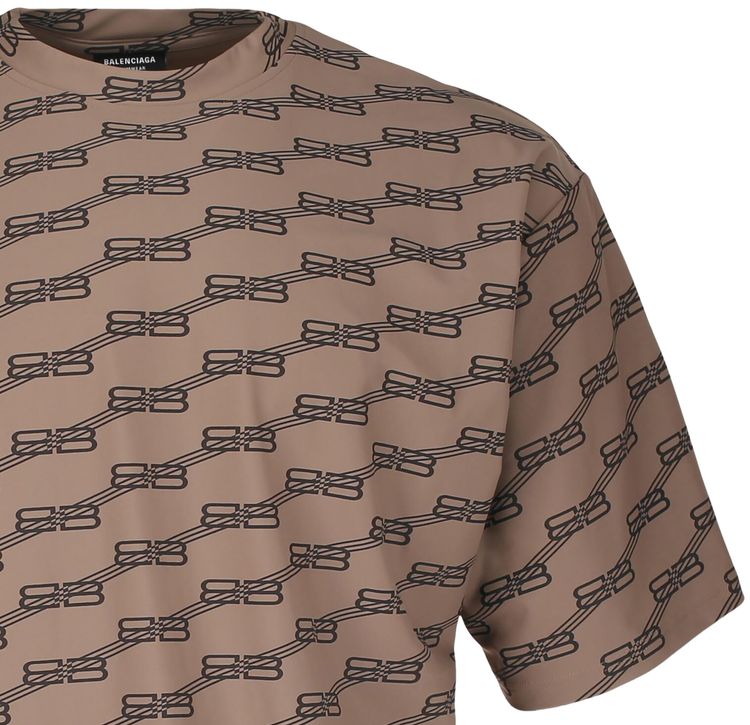 Balenciaga Monogram Swim T Shirt Beige