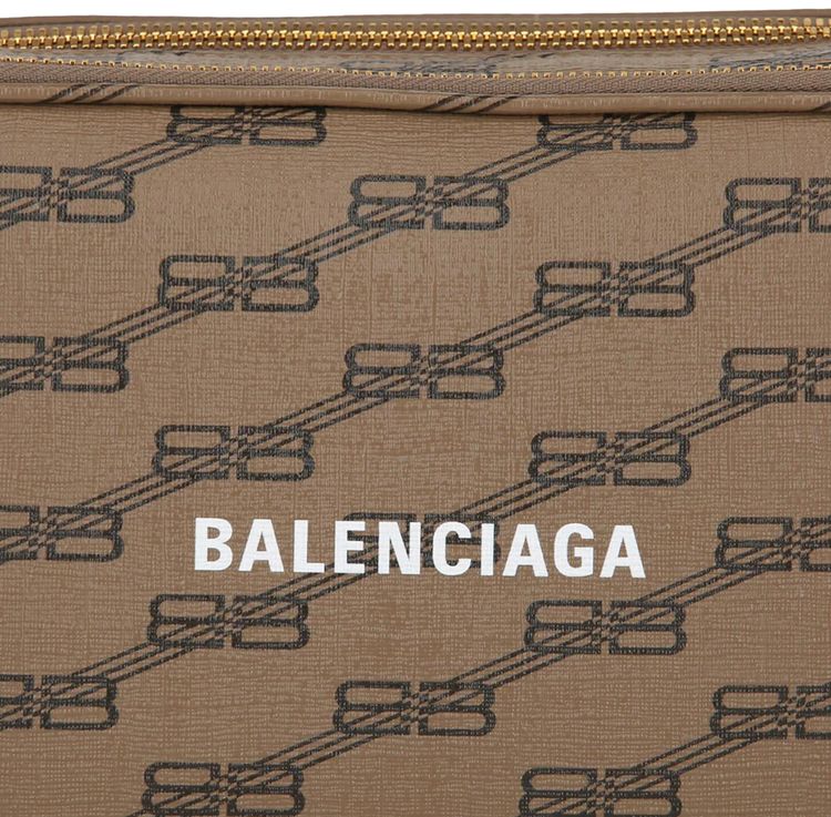Balenciaga Signature BB Monogram Pouch Beige