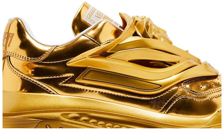 Versace Odissea Caged Rubber Medusa Sneaker Metallic Gold