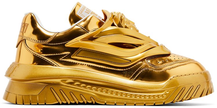 Versace Odissea Caged Rubber Medusa Sneaker Metallic Gold