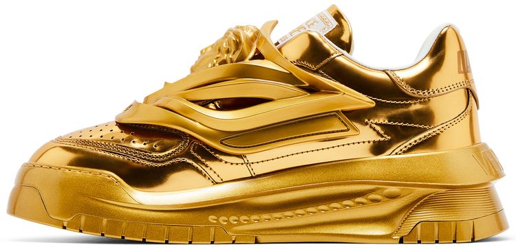 Versace Odissea Caged Rubber Medusa Sneaker Metallic Gold