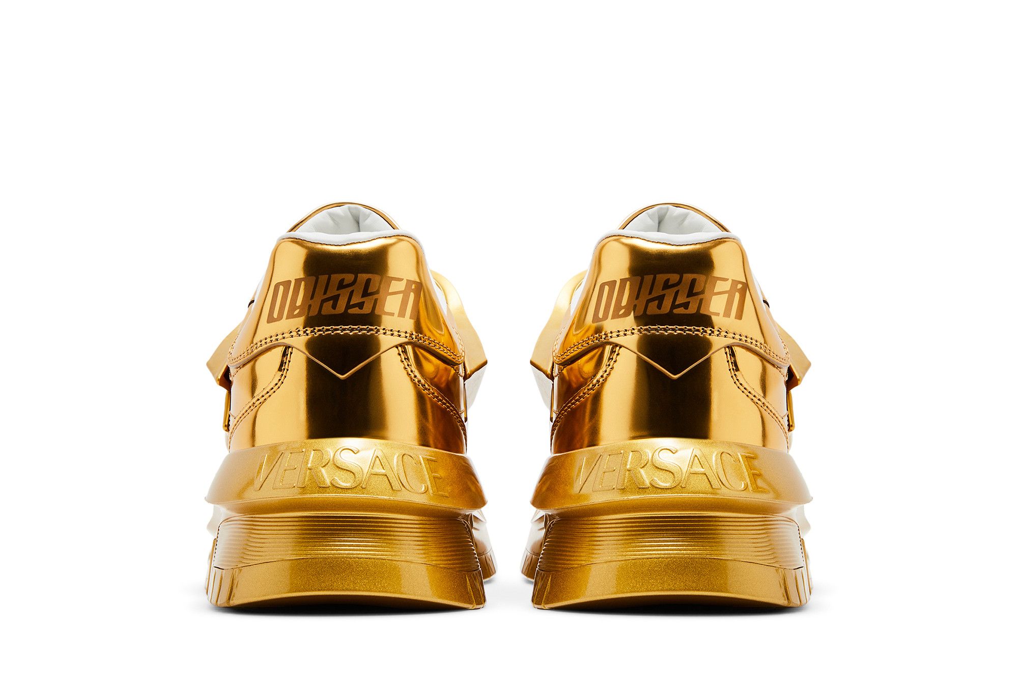 Size 11.0 Versace Odissea Caged Rubber Medusa Sneaker Metallic Gold