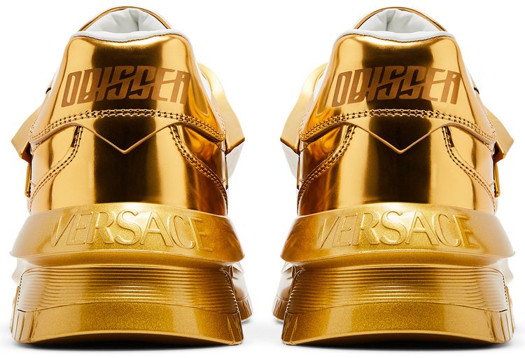 Versace Odissea Caged Rubber Medusa Sneaker Metallic Gold