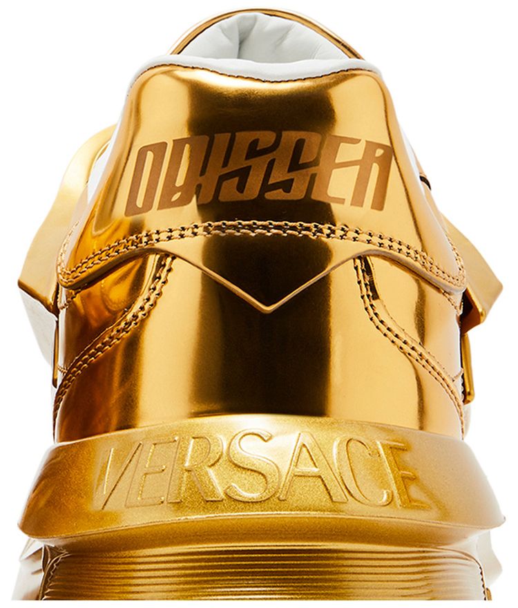 Versace Odissea Caged Rubber Medusa Sneaker Metallic Gold
