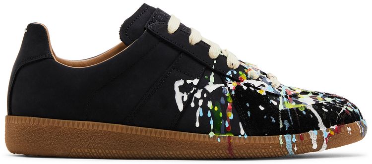 Maison Margiela Wmns Replica Low Paint Splatter   Black Pollock