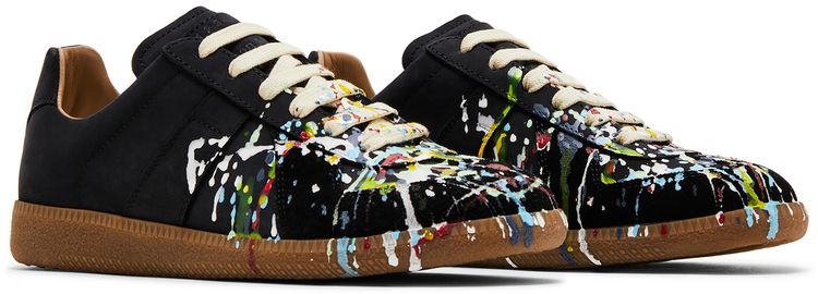 Maison Margiela Wmns Replica Low Paint Splatter   Black Pollock
