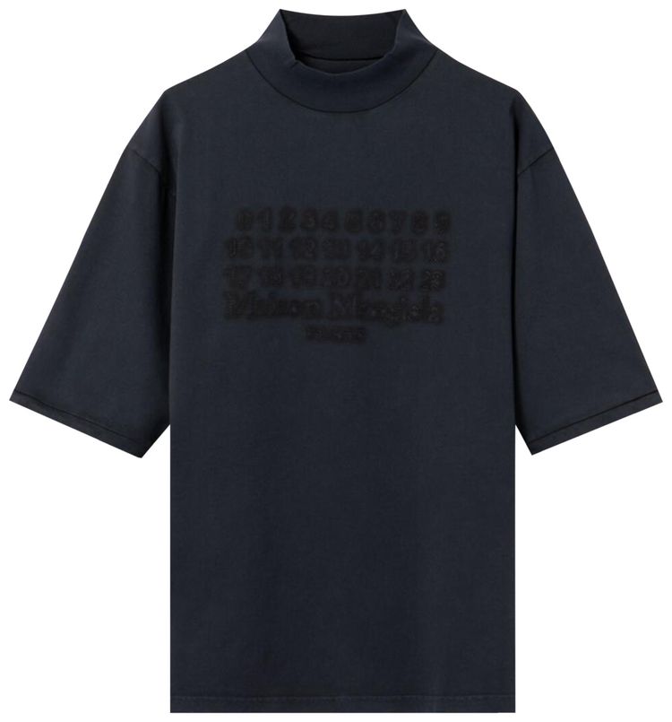 Maison Margiela Mock Neck Shirt Navy