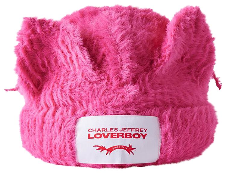 Charles Jeffrey Loverboy Fluffy Chunky Ears Beanie Pink