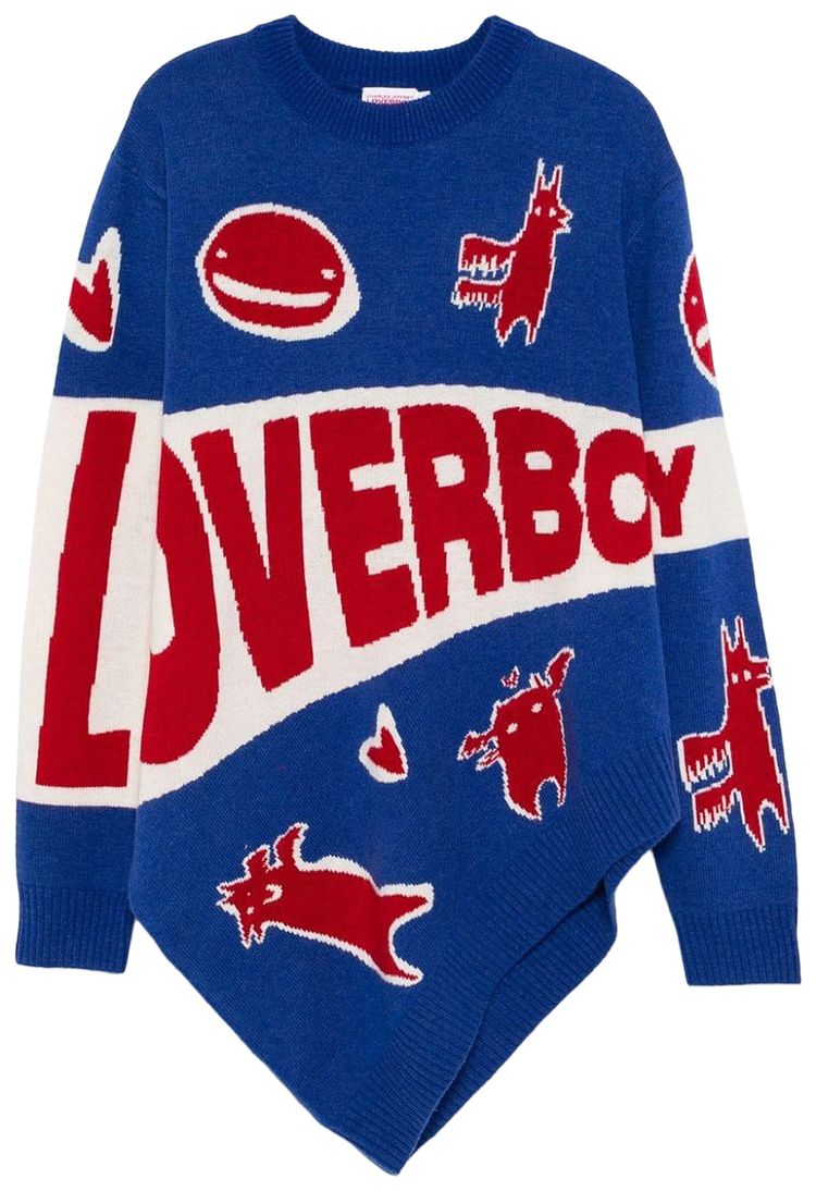 Charles Jeffrey Loverboy Topsy Turvy Loverboy Logo Jumper BlueRed