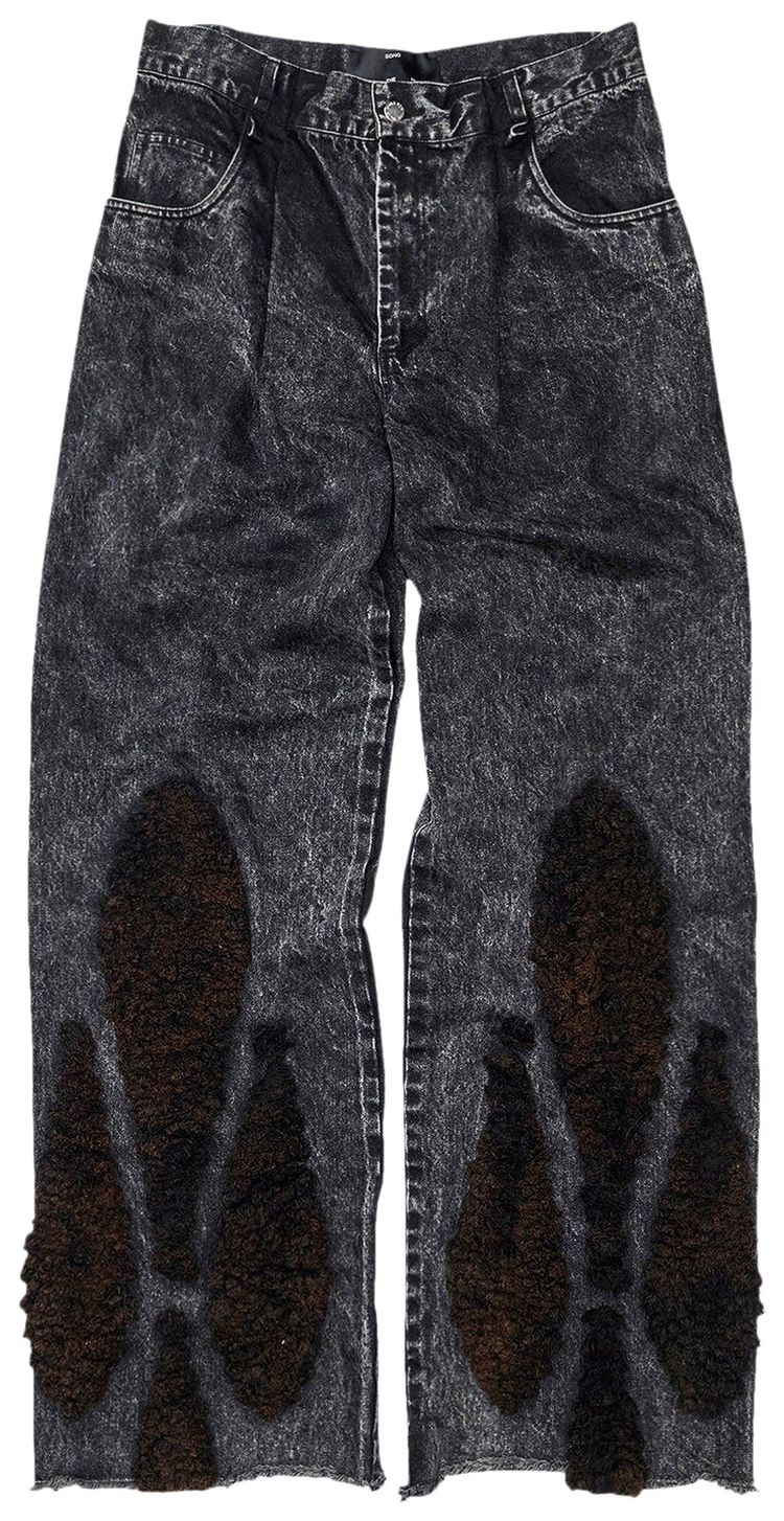 Song for the Mute Acid Wash Jeans Black