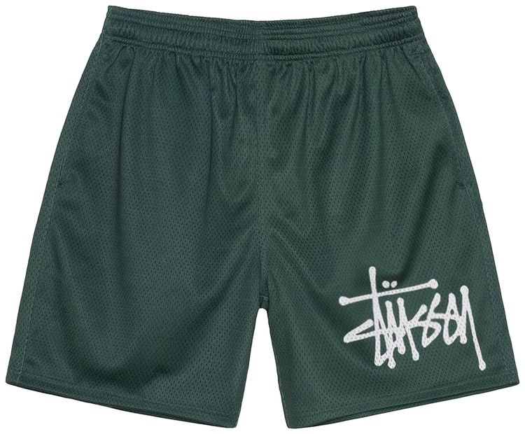 Stussy Mesh Big Basic Shorts Spruce