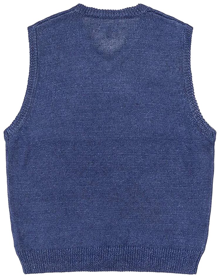 Stussy Loose Knit Linen Vest Blue